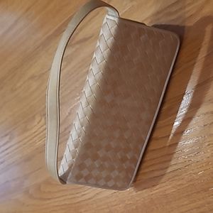 La Regale Cream Satin Snap Evening Bag Purse